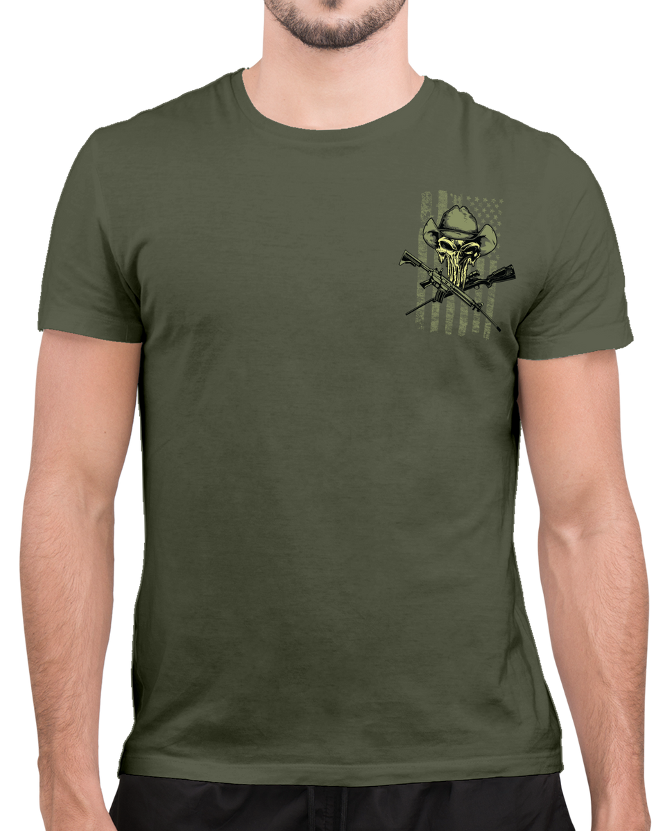 Country Boy Men's Cotton Tee CB Locked & Loaded Hat Yellow Country