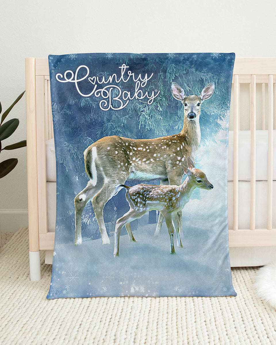 Deer Baby Blanket|Floral Minky Blanket|Deer Print|Fawn Nursery Decor|Baby buy Girl Minky and Faux Fur Blanket|Baby Girl Gift|Fawn Luxe Cuddle