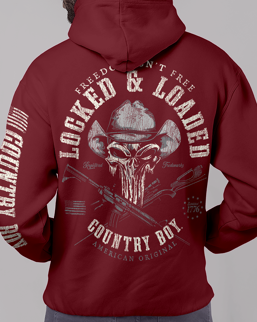 Country Boy Men's Hoodie CB Locked \u0026 Loaded Hat Gray – Country Girl Store