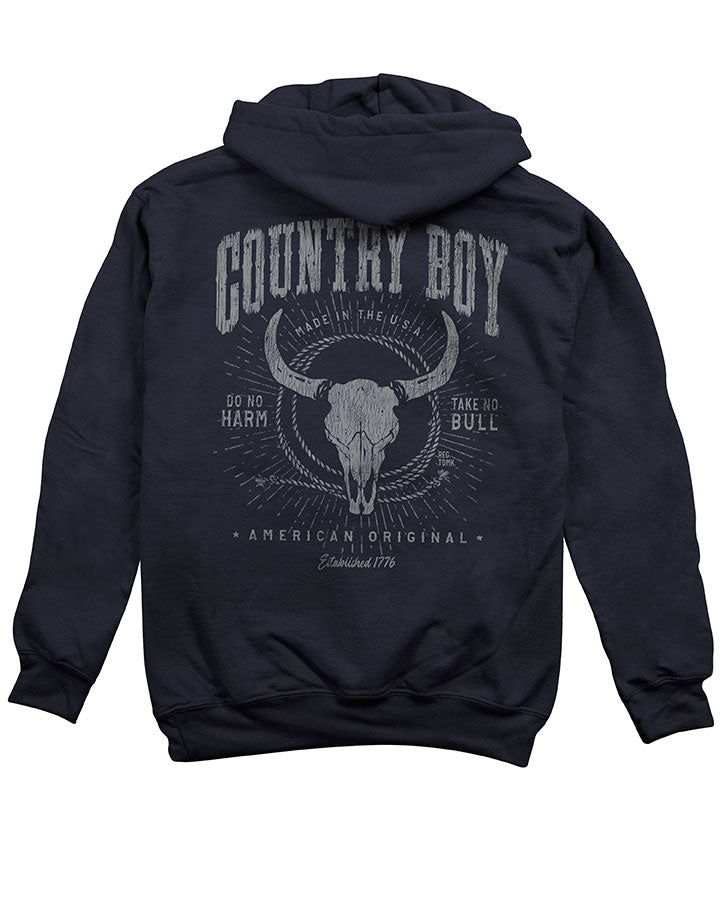 Country Boy Men s Hoodie CB Take No Bull 3X Navy